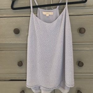 lavender and white LOFT blouse